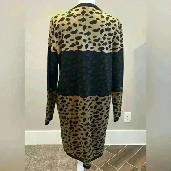 Sag Harbor knit size small Animal print cardigan duster - Picture 3 of 7